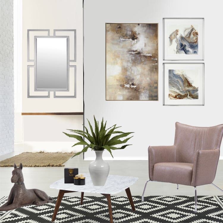 Sala con estilo nórdico minimalista